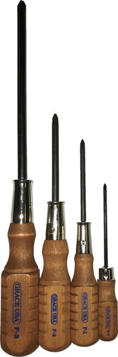 Grace USA Gunsmith Screwdriver Set - 4 Piece Phillips Head Steel Drivers Made in USA GRSDP4