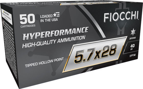 Fiocchi 57PT40 5.7x28mm 40-Grain Jacketed Hollow Point Ammunition
