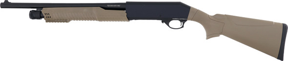 Ermox Firearms X-Pro B S Pump 12 Gauge Shotgun with 18.5-Inch Barrel and Synthetic Sand Stock