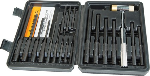 Wheeler Roll Pin Punch Master Set with Plastic Storage Case, 19-Piece Steel Kit