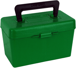 MTM Deluxe Ammo Box 50-Rounds for Rifle - .378 Wby. Mag. & .500 Nitro Express, Green Plastic Storage Container with Flip Top Lid