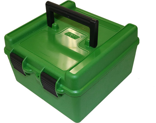 MTM Ammo Box RIFLE 100-Rounds - Durable Plastic Storage Container for WSM, WSSM, 500 S&W & More