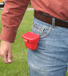 MTM Ammo Belt Pouch for 22LR - Durable Plastic Flip-Top Storage Case with Snap Latch and Heavy Duty Belt Clip