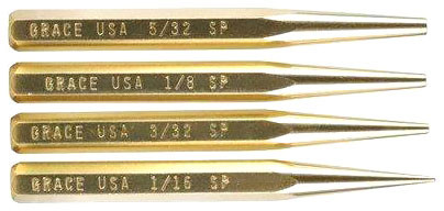 Grace USA GRBSP4 4-Piece Brass Punch Set for Precision Work