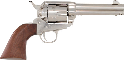 Cimarron Pistolero 9mm Luger Revolver with Nickel Finish and Wooden Grips