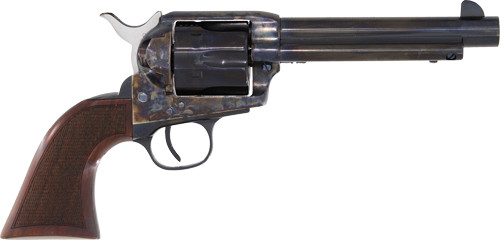 Cimarron Arizona Ranger 45LC Revolver with Checkered Walnut Grip and Blued Barrel Finish