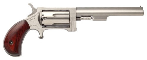 North American Arms NAA Sidewinder .22 WMR Revolver with 4-Inch Stainless Barrel and Wood Grips