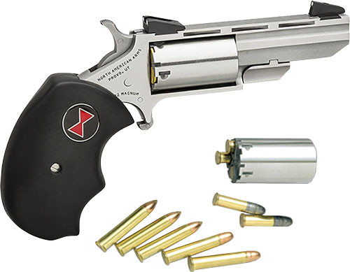 North American Arms Black Widow Combo .22 LR / .22 WMR with 2-inch Stainless Barrel