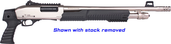 Iver Johnson Pump Action 12 Gauge Shotgun with 18-Inch Barrel and Nickel Finish - Part No. PAS12SNPG