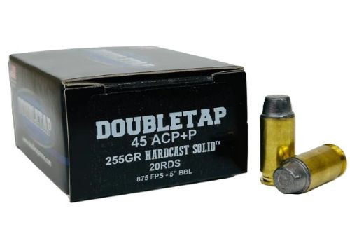 Doubletap 45A255HC20 45 ACP +P 255-Grain Lead SWC Ammunition, 20 Rounds Per Box