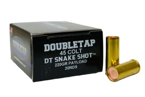 Doubletap 45LC Snake Shot Ammunition – 70 Grain Wadcutters, #9 Shot, Reloadable, 20 Rounds per Box