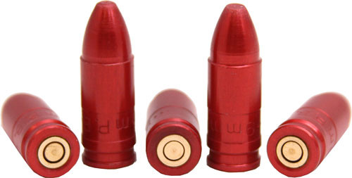Carlson 9mm Snap Caps – Aluminum Dummy Rounds for Safe Firing Pin Release and Training