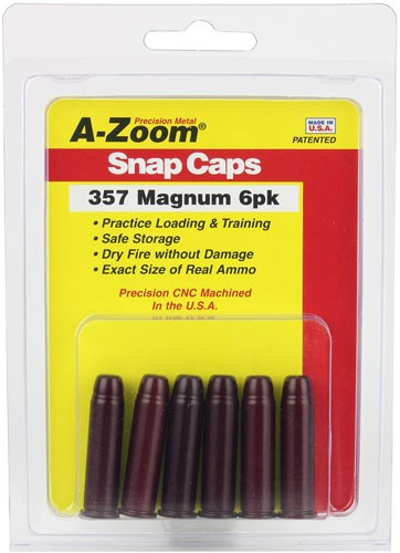 A-ZOOM Metal Snap Cap for .357 Magnum - Safe Dry Firing Practice and Quick Draw Drills