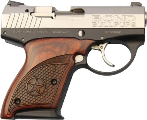 Bond Arms Bullpup 9mm Luger Semi-Auto Pistol with Rosewood Grips and Fixed Sights