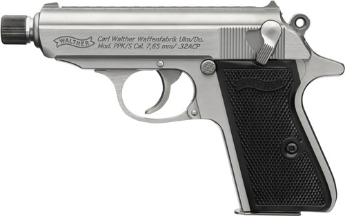 Walther PPK/S SD 32 ACP Semi-Auto Pistol with Threaded Barrel and Stainless Finish