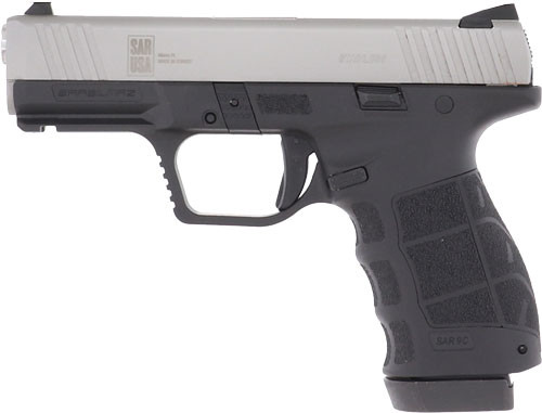 SAR USA SAR9C 9mm Compact Semi-Auto Pistol with Stainless Finish and Two Magazines