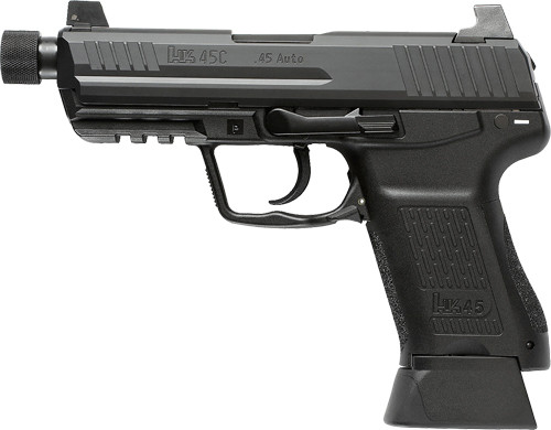 HK HK45 Compact Tactical Semi-Auto Pistol with 45 ACP Caliber and Adjustable Sights