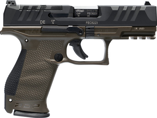 Walther PDP Compact 9mm 4-inch Full-Size Semi-Auto Pistol with Optics-Ready Slide and Green Frame