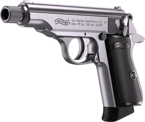 Walther PP SD .32 ACP Stainless Semi-Auto Pistol with 2 Magazines