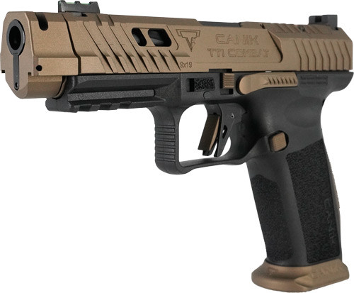 Canik TTI Combat 9mm Semi-Auto Pistol with 4.6-Inch Fluted Barrel and Flat Dark Earth Slide