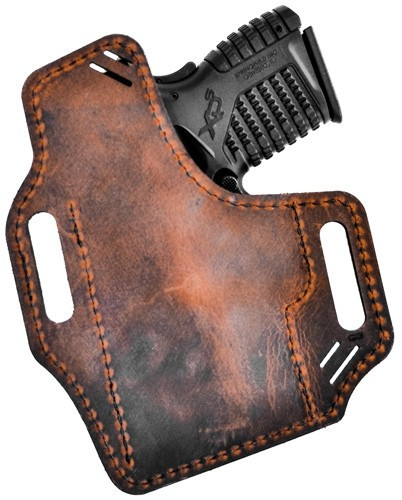 VersaCarry Guardian OWB with Flex Vent Leather Belt Slide Holster for Sub-Compact Autos - Brown, Part G3BRN
