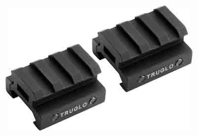 Truglo 2-Piece Picatinny Riser Mount for AR-15 – CNC Machined Aluminum, Raises 1/2 Inch, Matte Black