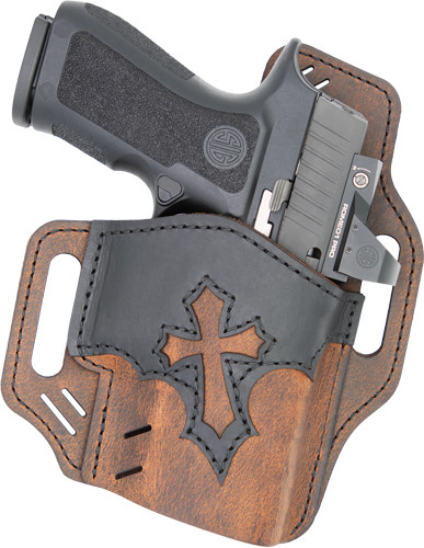 VersaCarry Guardian Arc Angel Belt Slide Holster for Sub-Compact Autos - Brown Leather, Size #4