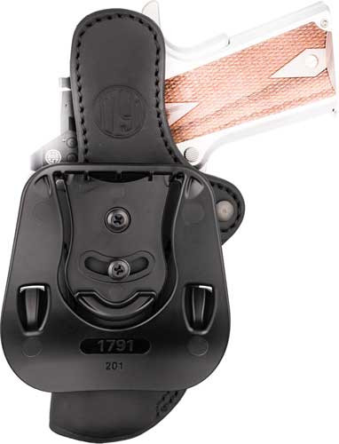 1791 Gunleather PDH1 Paddle Holster for 1911 5-Inch Pistols - Black Leather, Optics Ready