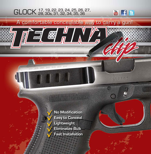 Techna Clips GLOCK10 Handgun Retention Belt Clip for GLOCK 42 (Right/Left Side)