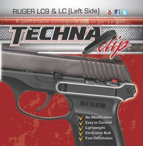 Techna Clips LC9BL Handgun Belt Clip for Ruger LC9 & LC380 – Left Side Mounting