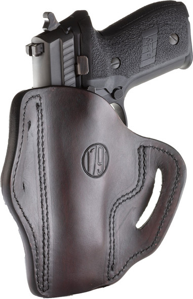 1791 Gunleather BH23SBLR Outside Waistband Holster for 1911 with Rail, Black Leather, Multi-Fit