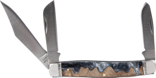 American Buffalo Knife & Tool ABKT Roper Laher Series 3-Blade Stockman Knife RP0001CLB