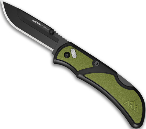 Outdoor Edge Razor EDC Lite O.D. Green with Stainless Steel Blade and Rubber Overmolded Handle
