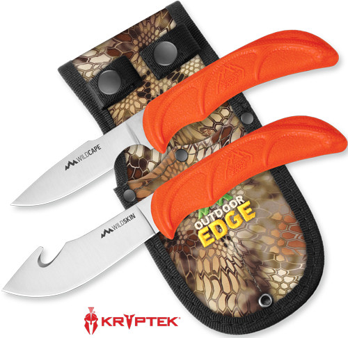 Outdoor Edge Wild Pair Skinner with Caping Knife and Sheath - Model WR1C