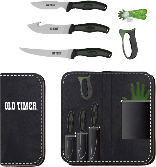 Old Timer Lightweight Field Knife Kit with Stainless Steel Blades and Sharpener
