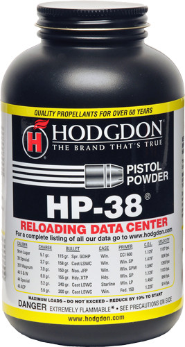 Hodgdon HP38 1lb Powder Can for Low Velocity and Mid-Range Handgun Loads