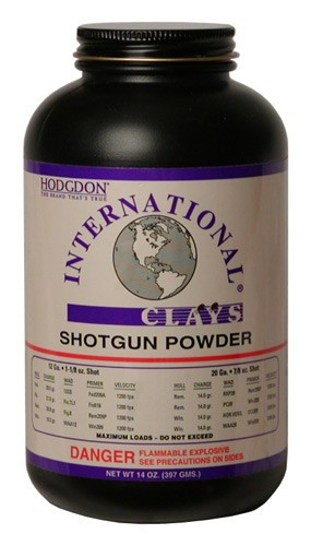 Hodgdon International Clays Reloading Powder - 14 oz Canister for 20, 12, and 16 Gauge Shotgun Loads
