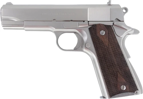 Tisas 1911 Tank Commander 9mm Semi-Auto Pistol with Nickel Finish and Wood Grip