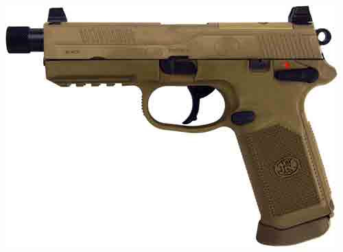 FN America FNX-45 Tactical DA/SA MS Flat Dark Earth Pistol with Night Sights and Threaded Barrel