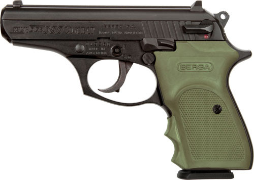 Bersa Thunder 380 ACP FS Semi-Auto Pistol with 7+1 Capacity and OD Green Rubber Grips
