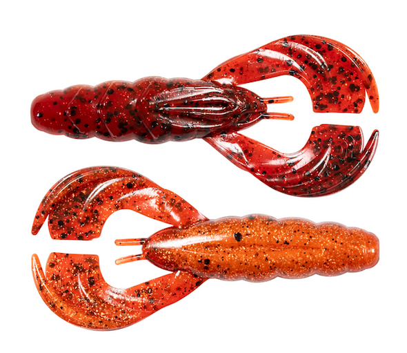 Z-Man Hella Crawz 3.75" Fire Craw 3-Pack – Versatile Soft Plastic Lures for Freshwater and Saltwater Fishing HCR-370PK3