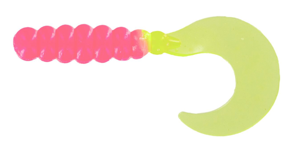 GSM Fishing BB 2-Inch Fat Grub Bubblegum/Chart 100 Pack