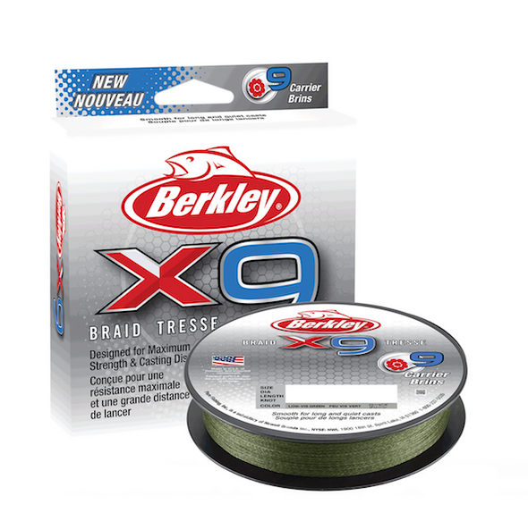 Berkley Berk X9 Braid Filler Spool Low-Vis Green 20 lb, 165 yards