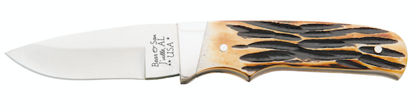 Bear & Son 548 7-Inch India Steel Bone Skinner with Leather Sheath