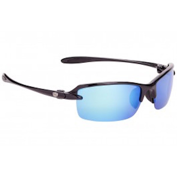 Strike King SK Plus Polarized Glasses Black with Mirror Blue Lenses
