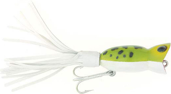 ARBOGAST G750-6 Hula Popper 2.25 Inch Frog White Belly Lure