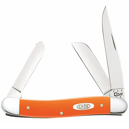 CASE Cutlery Model M Stockman 3-Blade Pocket Knife, 3 3/8 Inch Orange Handle