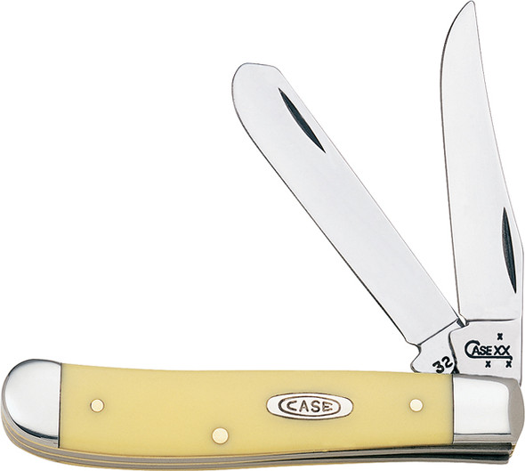 Case Cutlery Mini Trap 2-Blade 3.5-Inch Yellow Stainless Steel Pocket Knife - Part #80029