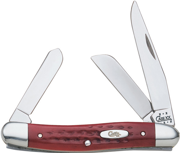 Case Cutlery Stockman 3-Blade Pocket Knife with 3.5-inch Red Bone Handle (Part #00786)