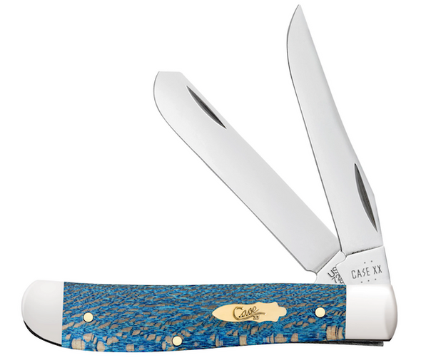CASE Cutlery M Trapper 3.5-inch Blue Sycamore Pocket Knife (Part #63731)